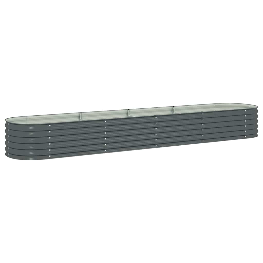 Letto Rialzato Giardino 400x80x44 cm in Acciaio Zincato Grigio - homemem39