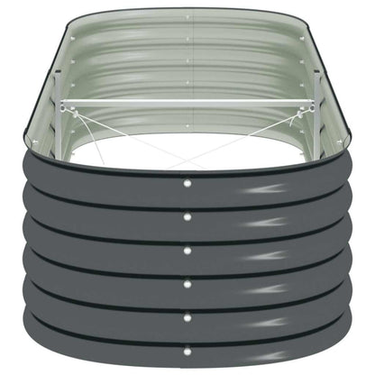 Letto Rialzato Giardino 240x80x44 cm in Acciaio Zincato Grigio