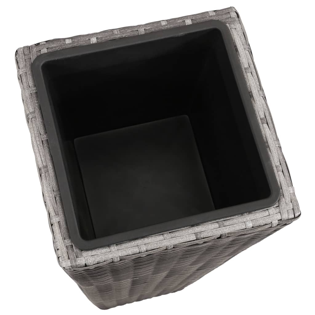Letti Rialzati da Giardino 3 pz in Polyrattan Grigio - homemem39