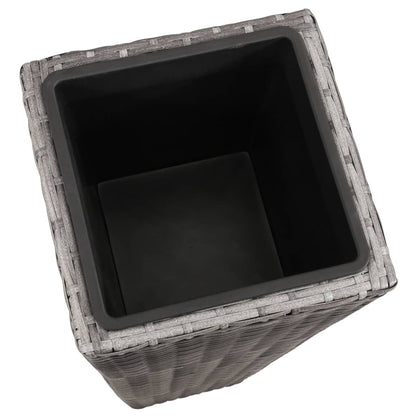 Letti Rialzati da Giardino 3 pz in Polyrattan Grigio - homemem39