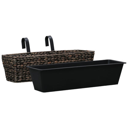 Fioriere 2 pz in Giacinto Intrecciato Marrone - homemem39