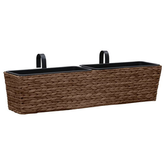Fioriere 2 pz in Giacinto Intrecciato Marrone - homemem39