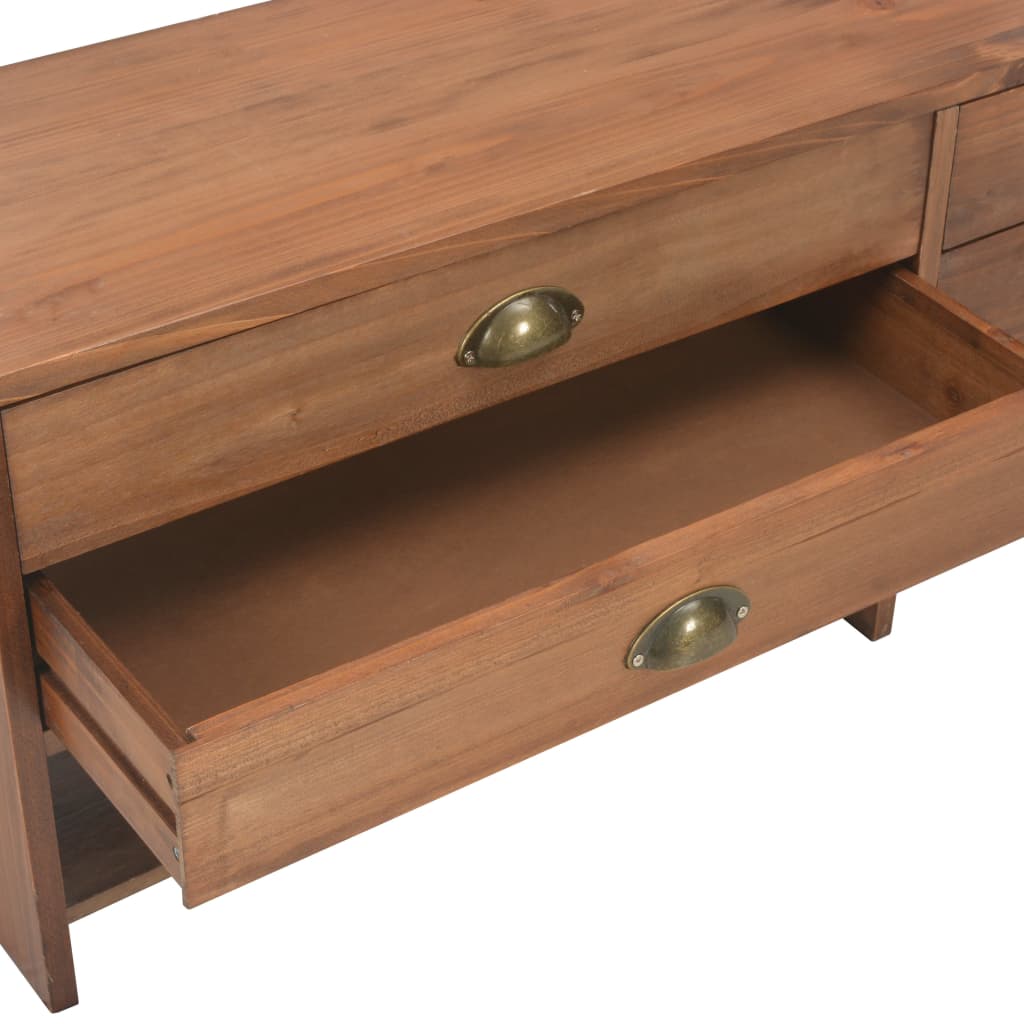 Mobile TV con 4 Cassetti 120x30x40cm in Legno Massello di Abete - homemem39