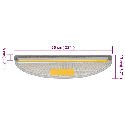 Tappetini per Scale 15 pz Grigio Chiaro 56x17x3 cm - homemem39