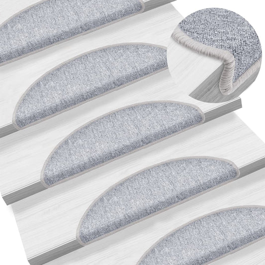 Tappetini per Scale 15 pz Grigio Chiaro 56x17x3 cm - homemem39