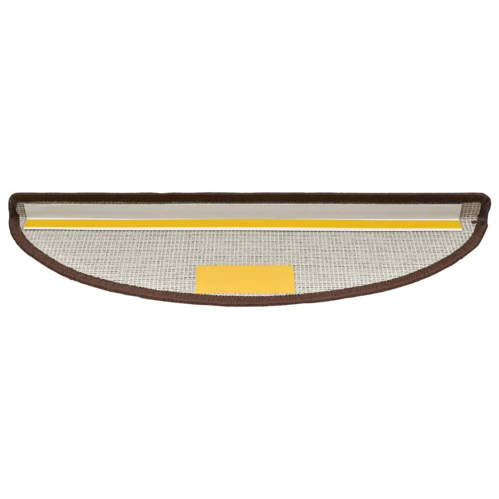 Tappetini per scale 15 pz 56x17x3 cm Marrone caffè Semicircolari
