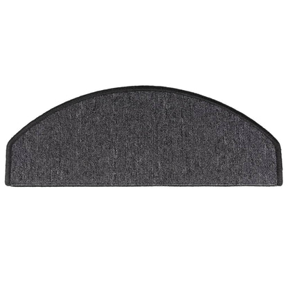 Tappetini per scale 15 pz 65x24x4 cm Antracite Semicircolari Grandi
