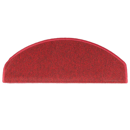 Tappetini per scale 15 pz 65x24x4 cm Bordeaux Semicircolari Grandi - homemem39