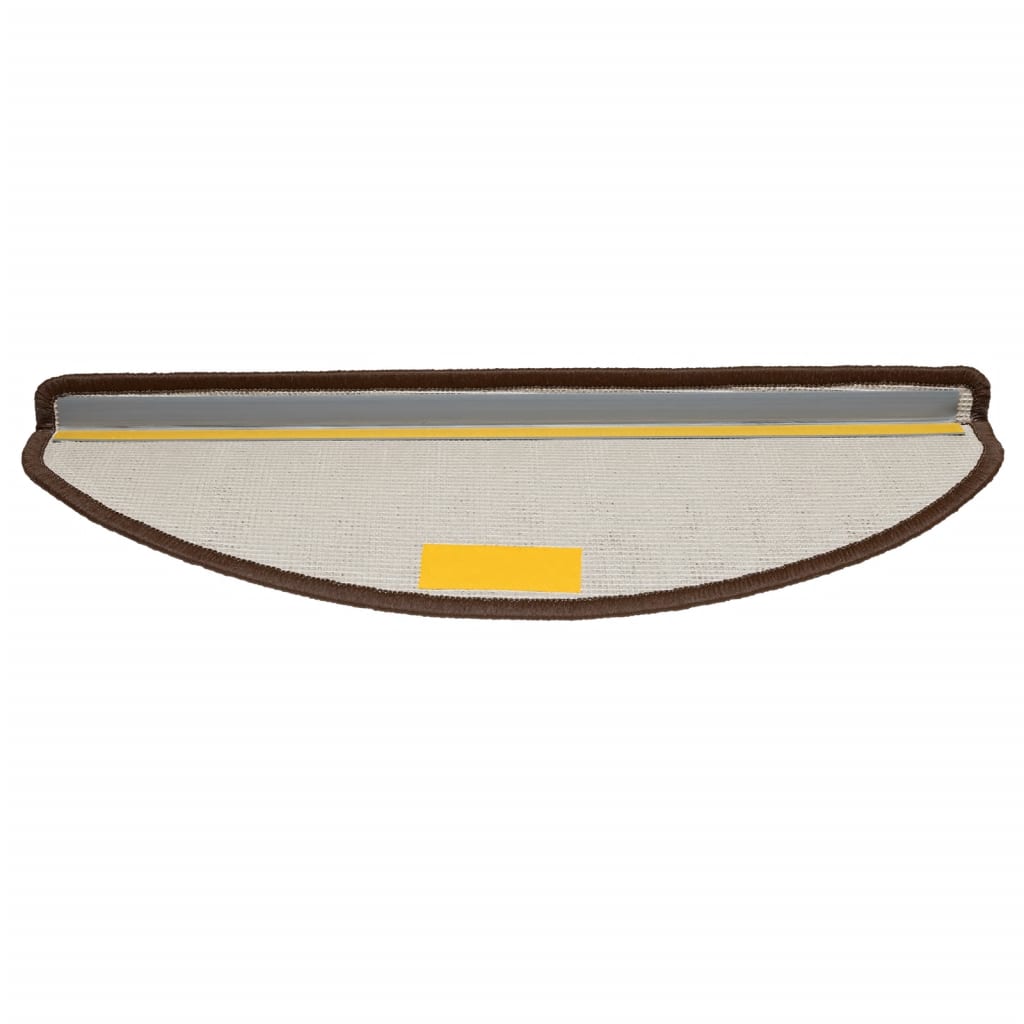 Tappetini per scale 15 pz 65x21x4 cm Marrone Semicircolari Grandi