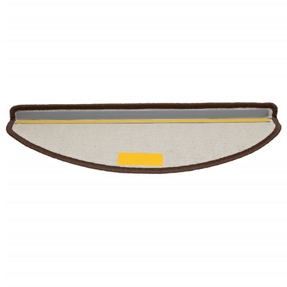 Tappetini per scale 15 pz 65x21x4 cm Marrone Semicircolari Grandi