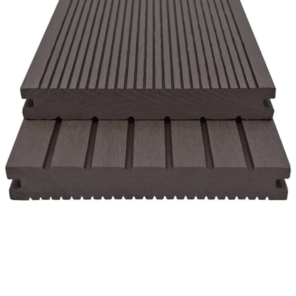 Pavimento Esterni WPC Pieno Accessori 10m² 2,2m Marrone Scuro - homemem39