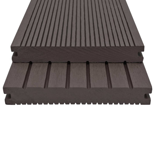 Pavimento Esterni WPC Pieno Accessori 10m² 2,2m Marrone Scuro - homemem39