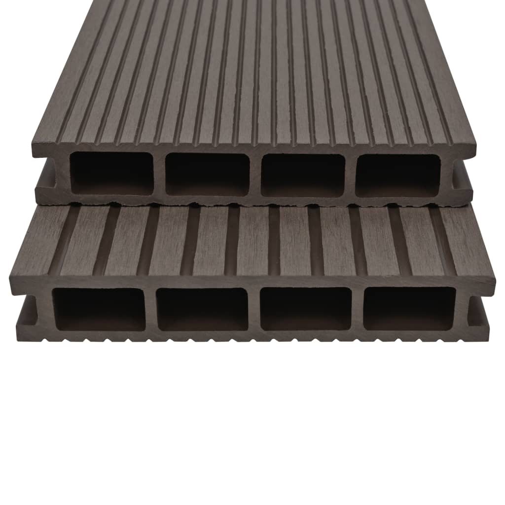 Pavimento Esterni in WPC Cavo Accessori 10m² 2,2m Marrone Scuro - homemem39