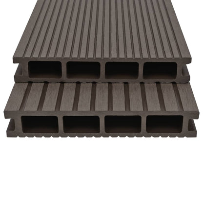 Pavimento Esterni in WPC Cavo Accessori 10m² 2,2m Marrone Scuro - homemem39