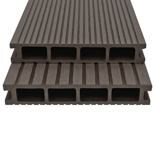 Pavimento Esterni in WPC Cavo Accessori 10m² 2,2m Marrone Scuro - homemem39