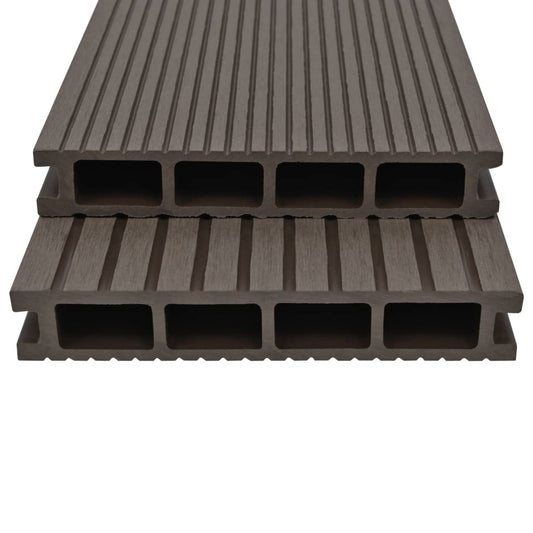 Pavimento Esterni in WPC Cavo Accessori 16m² 2,2m Marrone Scuro - homemem39