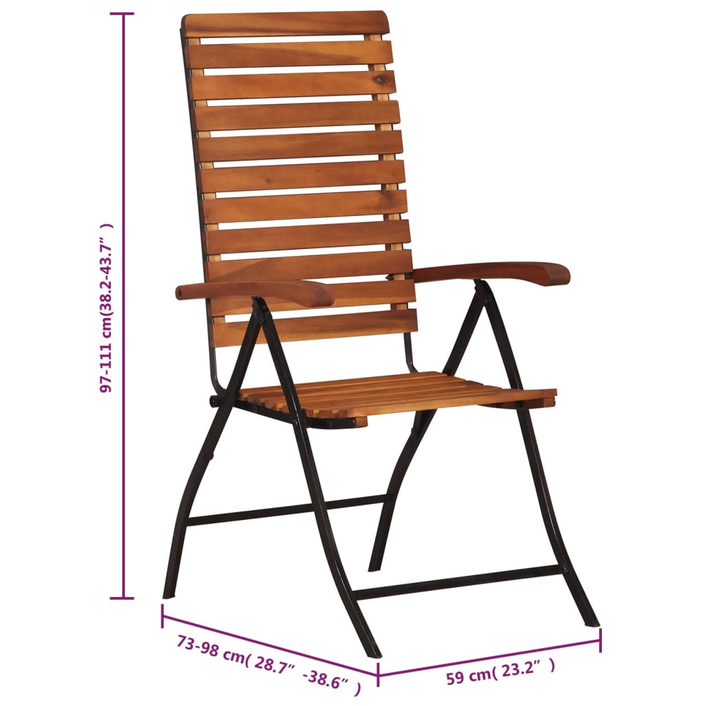 Sedie Reclinabili da Giardino 2 pz in Legno Massello d'Acacia | homemem39