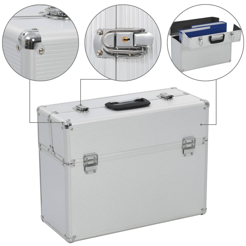 Valigetta per Attrezzi 47x36x20 cm Argento in Alluminio | homemem39