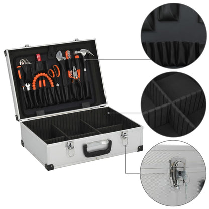 Valigetta per Attrezzi 46x33x16 cm Argento in Alluminio - homemem39