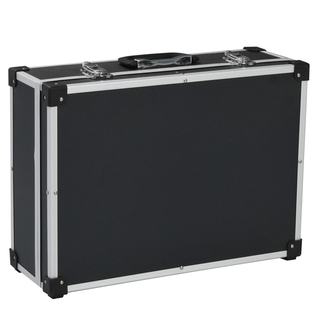 Valigetta per Attrezzi 46x33x16 cm Nera in Alluminio | homemem39