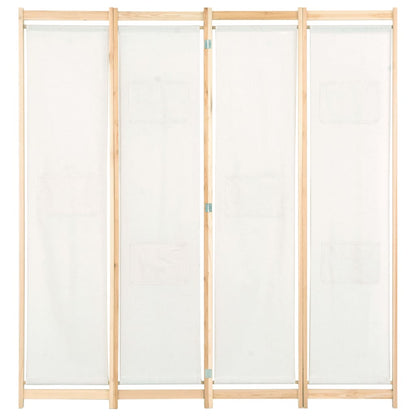 Divisorio a 4 Pannelli Crema 160x170x4 cm in Tessuto | homemem39