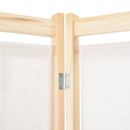 Divisorio a 6 Pannelli 240x170x4 cm in Tessuto Crema - homemem39