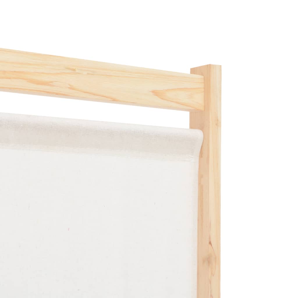 Divisorio a 6 Pannelli 240x170x4 cm in Tessuto Crema - homemem39