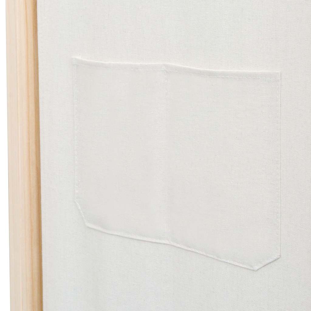 Divisorio a 6 Pannelli 240x170x4 cm in Tessuto Crema
