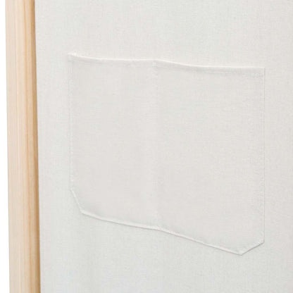 Divisorio a 6 Pannelli 240x170x4 cm in Tessuto Crema