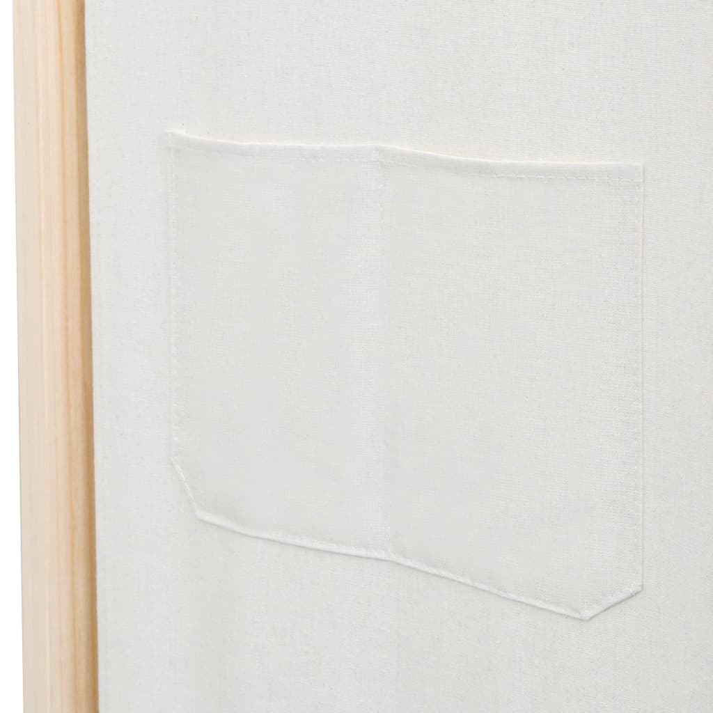 Divisorio a 6 Pannelli 240x170x4 cm in Tessuto Crema - homemem39