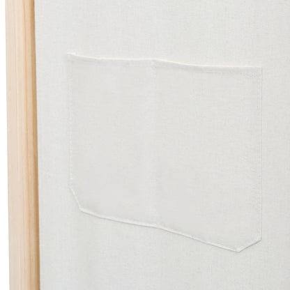 Divisorio a 6 Pannelli 240x170x4 cm in Tessuto Crema - homemem39
