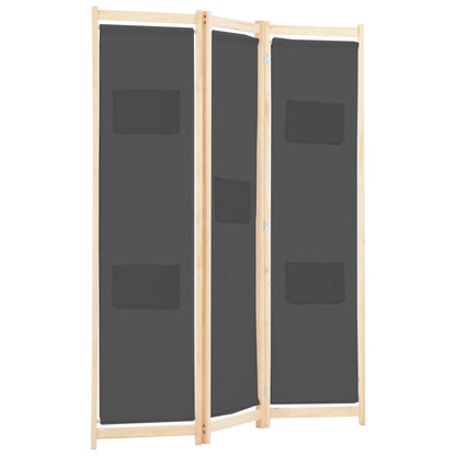 Divisorio a 3 Pannelli Grigio 120x170x4 cm in Tessuto | homemem39