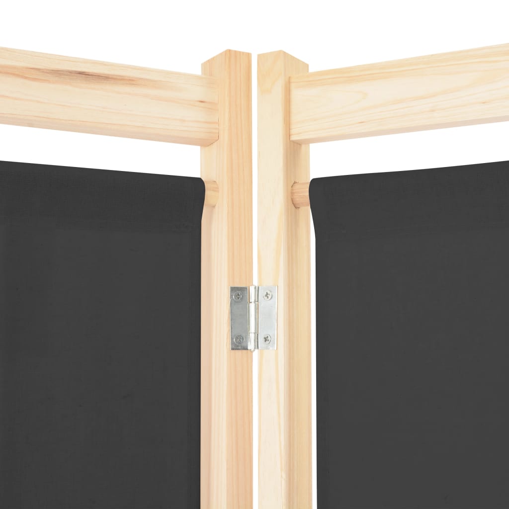 Divisorio a 4 Pannelli Grigio 160x170x4 cm in Tessuto | homemem39