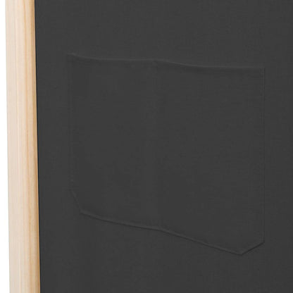 Divisorio a 5 Pannelli Grigio 200x170x4 cm in Tessuto