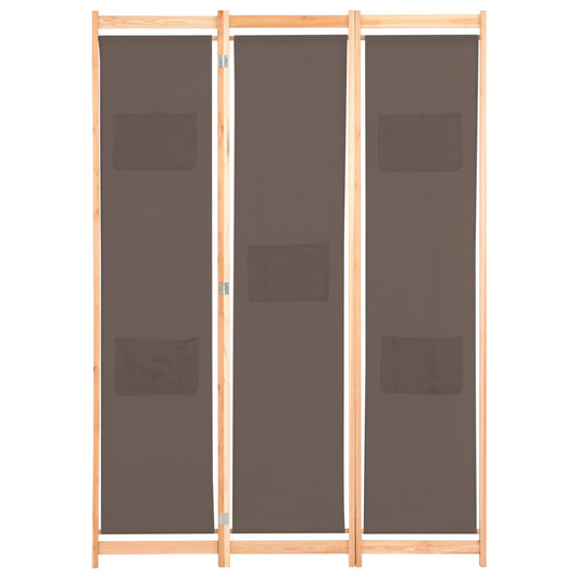 Divisorio a 3 Pannelli Marrone 120x170x4 cm in Tessuto - homemem39