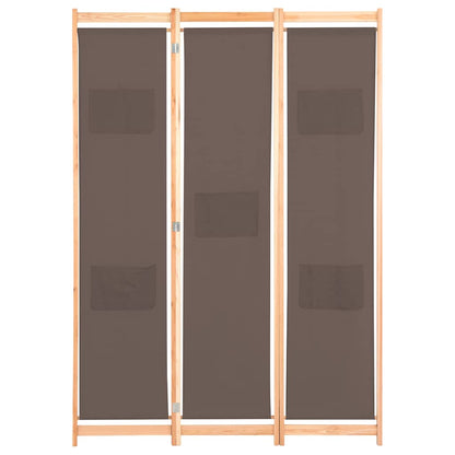 Divisorio a 3 Pannelli Marrone 120x170x4 cm in Tessuto