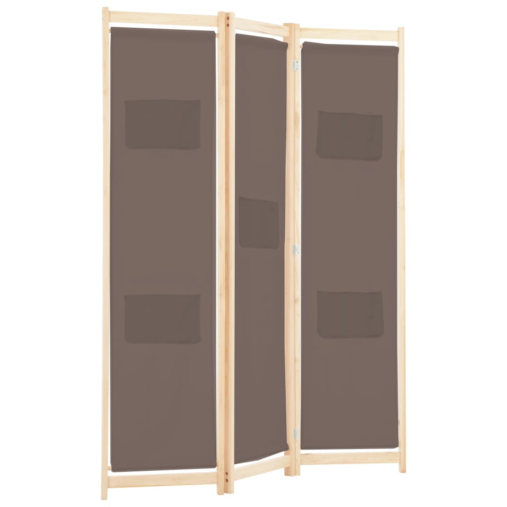Divisorio a 3 Pannelli Marrone 120x170x4 cm in Tessuto - homemem39