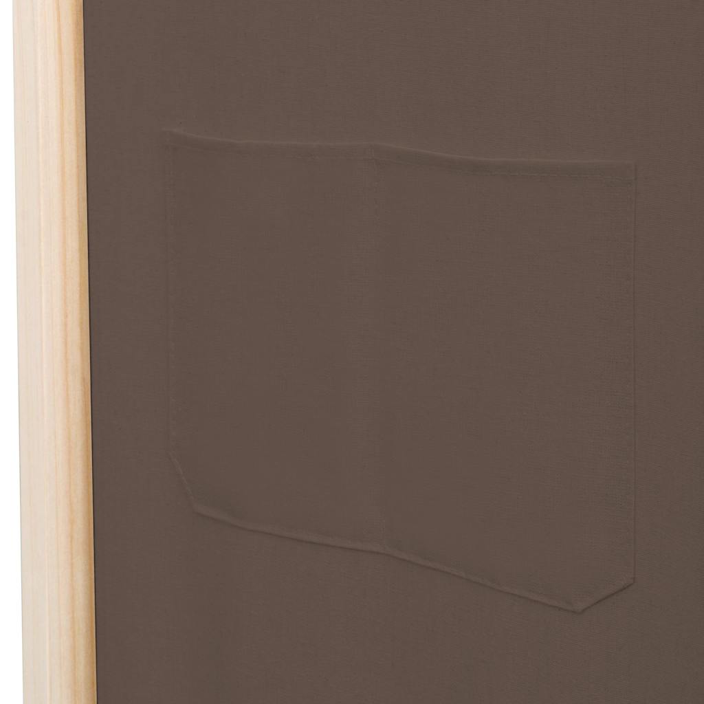 Divisorio a 3 Pannelli Marrone 120x170x4 cm in Tessuto