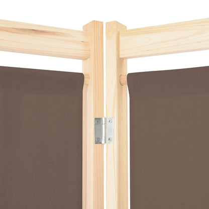 Divisorio a 5 Pannelli Marrone 200x170x4 cm in Tessuto - homemem39