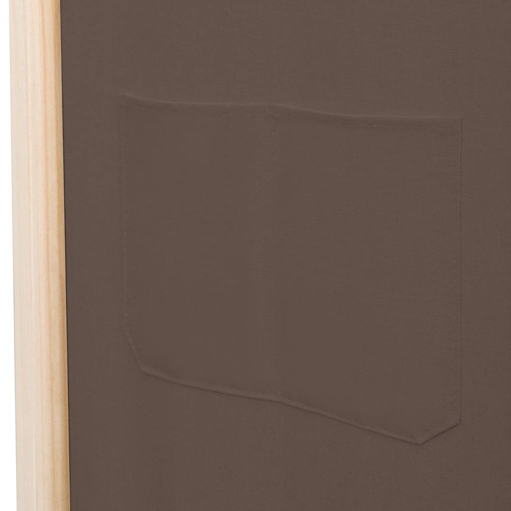 Divisorio a 5 Pannelli Marrone 200x170x4 cm in Tessuto | homemem39