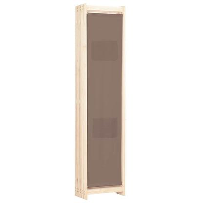 Divisorio a 6 Pannelli Marrone 240x170x4 cm in Tessuto