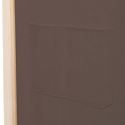 Divisorio a 6 Pannelli Marrone 240x170x4 cm in Tessuto - homemem39