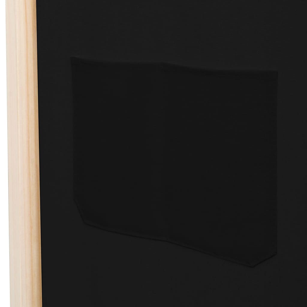 Divisorio a 5 Pannelli Nero 200x170x4 cm in Tessuto - homemem39