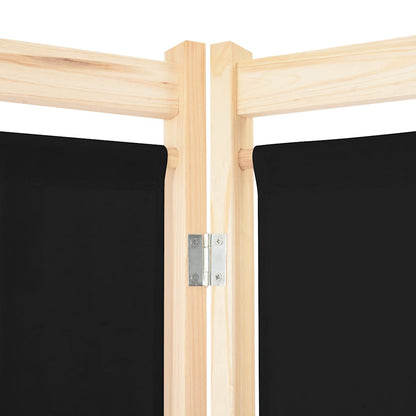 Divisorio a 6 Pannelli Nero 240x170x4 cm in Tessuto | homemem39