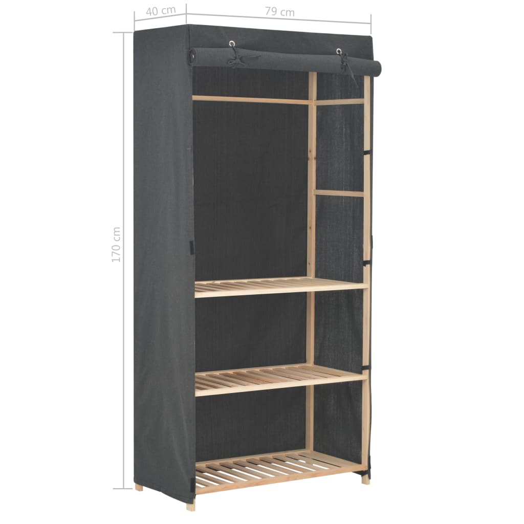 Armadio a 3 Ripiani Grigio 79x40x170 cm in Tessuto - homemem39