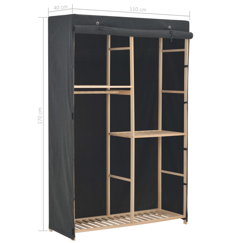 Armadio a 3 Ripiani Grigio 110x40x170 cm in Tessuto - homemem39