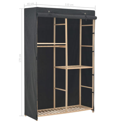 Armadio a 3 Ripiani Grigio 110x40x170 cm in Tessuto - homemem39