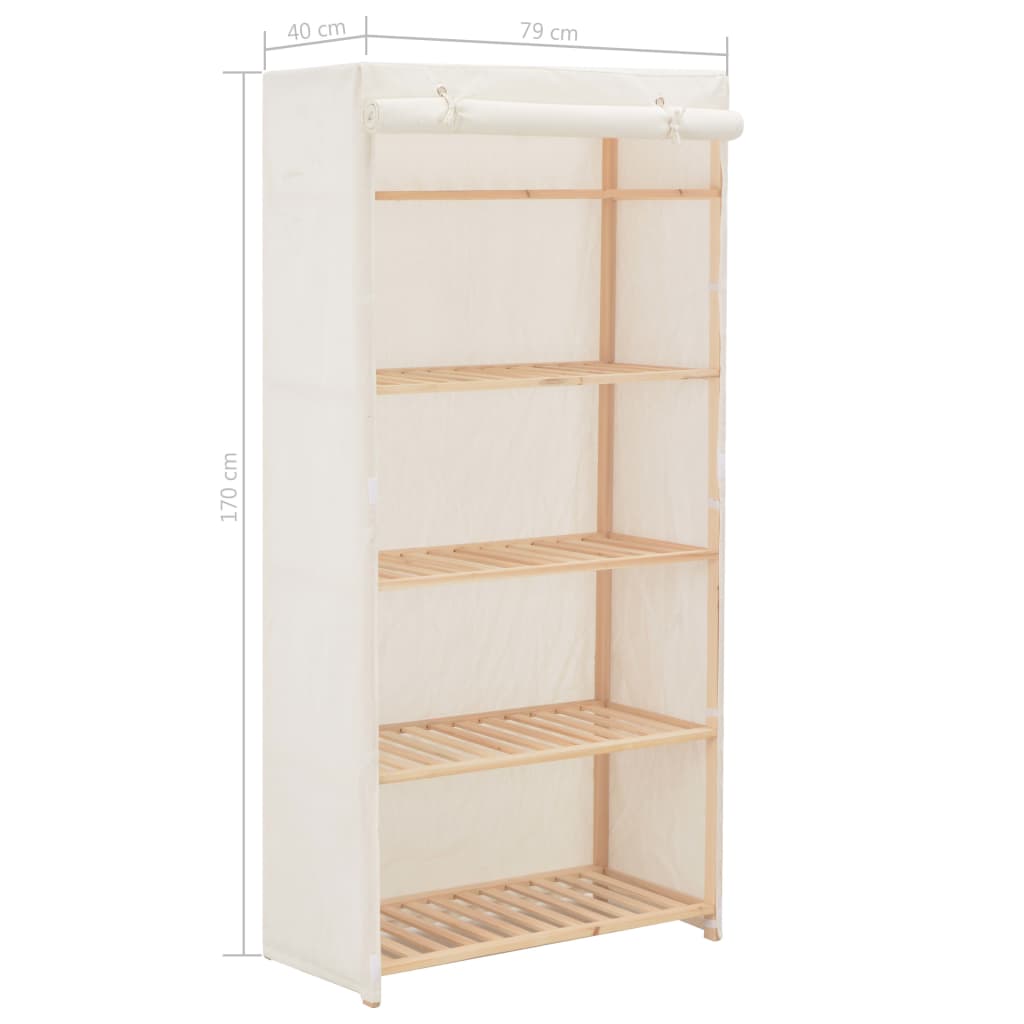 Armadio Bianco 79x40x170 cm in Tessuto - homemem39