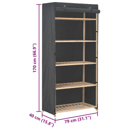 Armadio Grigio 79x40x170 cm in Tessuto | homemem39