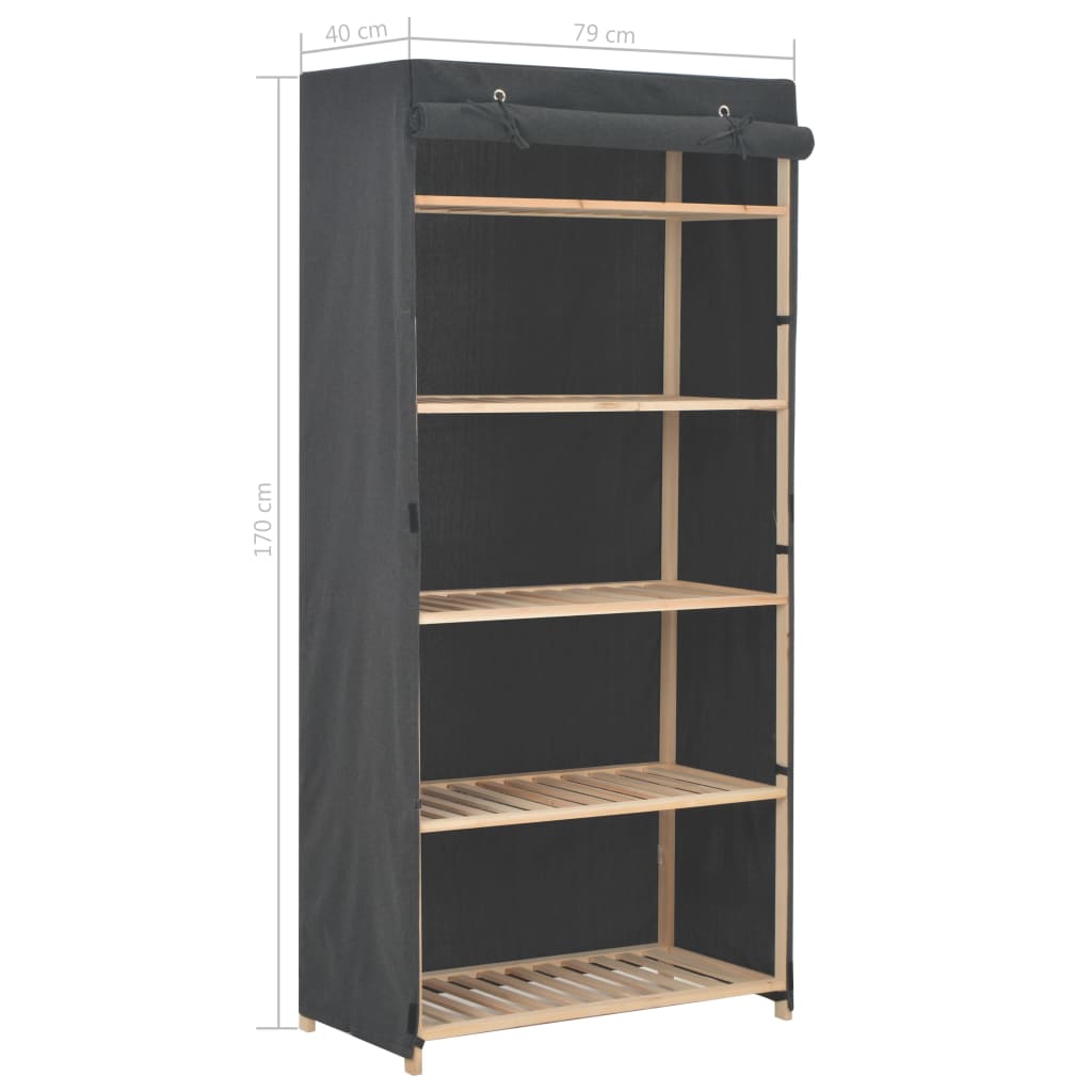 Armadio Grigio 79x40x170 cm in Tessuto - homemem39